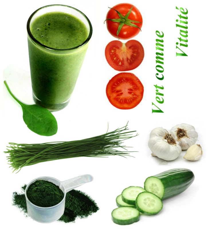 vert comme vitalité jus magique cheveux protéines soufre spiruline crudivore raw vegan